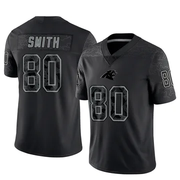 Men's Nike Carolina Panthers Ainias Smith Black Reflective Jersey - Limited