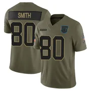 Men's Nike Carolina Panthers Ainias Smith Olive 2025 Salute to Service Jersey - Limited