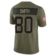Men's Nike Carolina Panthers Ainias Smith Olive 2025 Salute to Service Jersey - Limited