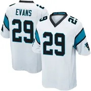 Men's Nike Carolina Panthers Akayleb Evans White Jersey - Game