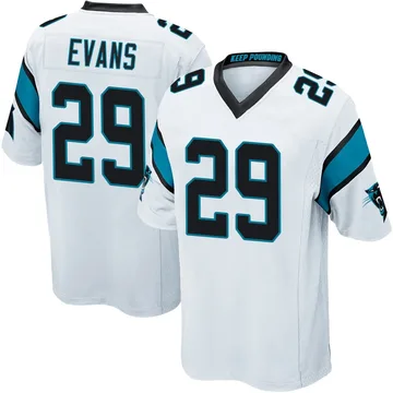Men's Nike Carolina Panthers Akayleb Evans White Jersey - Game