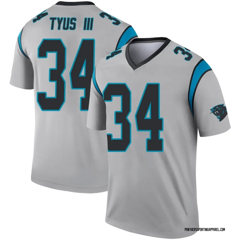 Men's Nike Carolina Panthers Anthony Tyus III Inverted Silver Jersey - Legend