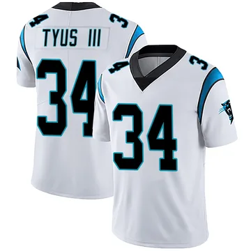 Men's Nike Carolina Panthers Anthony Tyus III White Vapor Untouchable Jersey - Limited