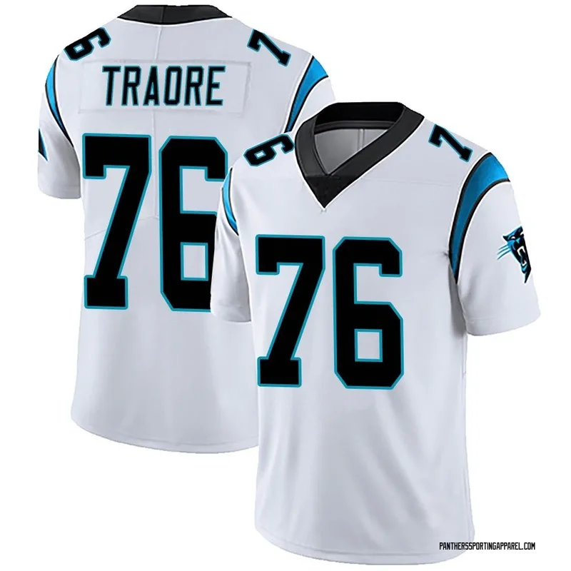 Men's Nike Carolina Panthers Badara Traore White Vapor Untouchable Jersey - Limited