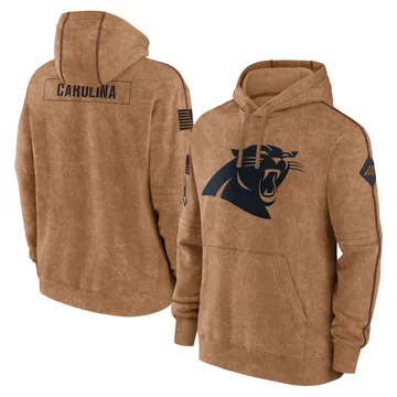 Men's Nike Carolina Panthers Brown 2023 Salute to Service Club Pullover Hoodie