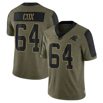Men's Carolina Panthers Bryan Cox Olive 2021 Salute To Service Jersey - Limited