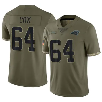 Men's Carolina Panthers Bryan Cox Olive 2022 Salute To Service Jersey - Limited