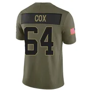 Men's Nike Carolina Panthers Bryan Cox Olive 2025 Salute to Service Jersey - Limited