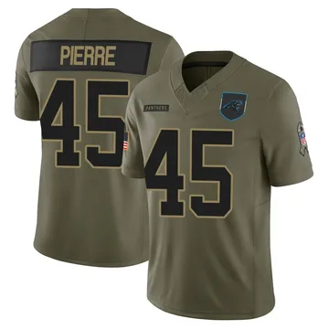 Men's Carolina Panthers Bryce Pierre Olive 2025 Salute to Service Jersey - Limited