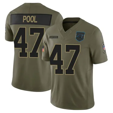 Men's Carolina Panthers Bumper Pool Olive 2025 Salute to Service Jersey - Limited