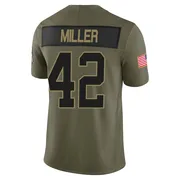 Men's Nike Carolina Panthers Cam Miller Olive 2025 Salute to Service Jersey - Limited