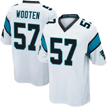 Men's Nike Carolina Panthers Chandler Wooten White Jersey - Game