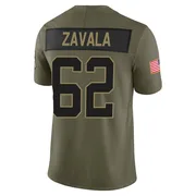 Men's Nike Carolina Panthers Chandler Zavala Olive 2025 Salute to Service Jersey - Limited