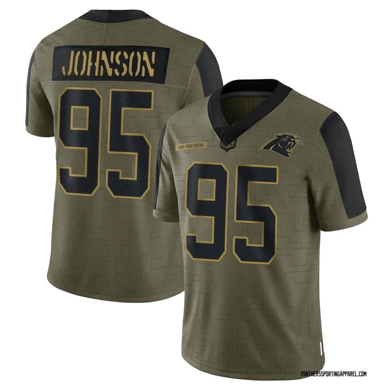 Men's Nike Carolina Panthers Charles Johnson Olive 2021 Salute To Service Jersey - Limited