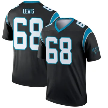 Men's Nike Carolina Panthers Damien Lewis Black Jersey - Legend