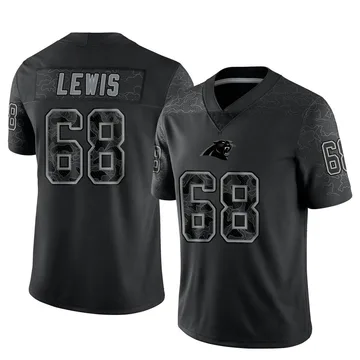 Men's Nike Carolina Panthers Damien Lewis Black Reflective Jersey - Limited