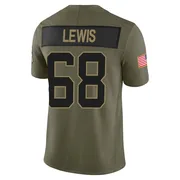 Men's Nike Carolina Panthers Damien Lewis Olive 2025 Salute to Service Jersey - Limited