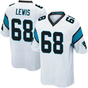 Men's Nike Carolina Panthers Damien Lewis White Jersey - Game