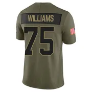 Men's Nike Carolina Panthers DeShawn Williams Olive 2025 Salute to Service Jersey - Limited