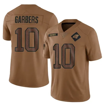 Men's Nike Carolina Panthers Ethan Garbers Brown 2023 Salute To Service Jersey - Limited