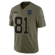Men's Nike Carolina Panthers Feleipe Franks Olive 2025 Salute to Service Jersey - Limited