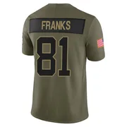 Men's Nike Carolina Panthers Feleipe Franks Olive 2025 Salute to Service Jersey - Limited