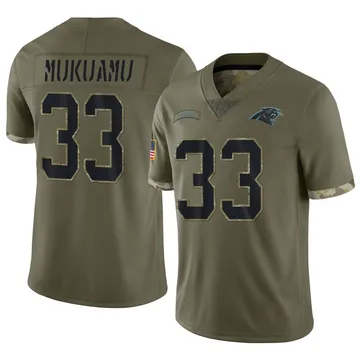 Men's Nike Carolina Panthers Israel Mukuamu Olive 2022 Salute To Service Jersey - Limited