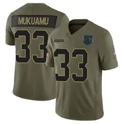 Men's Nike Carolina Panthers Israel Mukuamu Olive 2025 Salute to Service Jersey - Limited