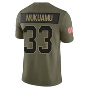 Men's Nike Carolina Panthers Israel Mukuamu Olive 2025 Salute to Service Jersey - Limited
