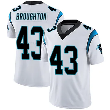 Men's Nike Carolina Panthers JaTravis Broughton White Vapor Untouchable Jersey - Limited