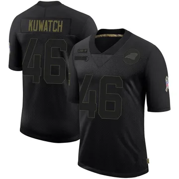 Men's Nike Carolina Panthers Jackson Kuwatch Black 2020 Salute To Service Jersey - Limited