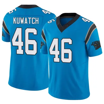 Men's Nike Carolina Panthers Jackson Kuwatch Blue Vapor F.U.S.E. Jersey - Limited