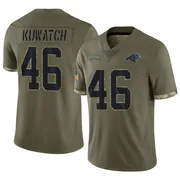 Men's Nike Carolina Panthers Jackson Kuwatch Olive 2022 Salute To Service Jersey - Limited
