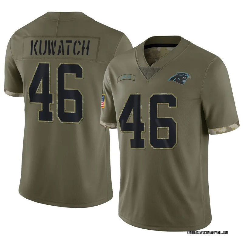 Men's Nike Carolina Panthers Jackson Kuwatch Olive 2022 Salute To Service Jersey - Limited