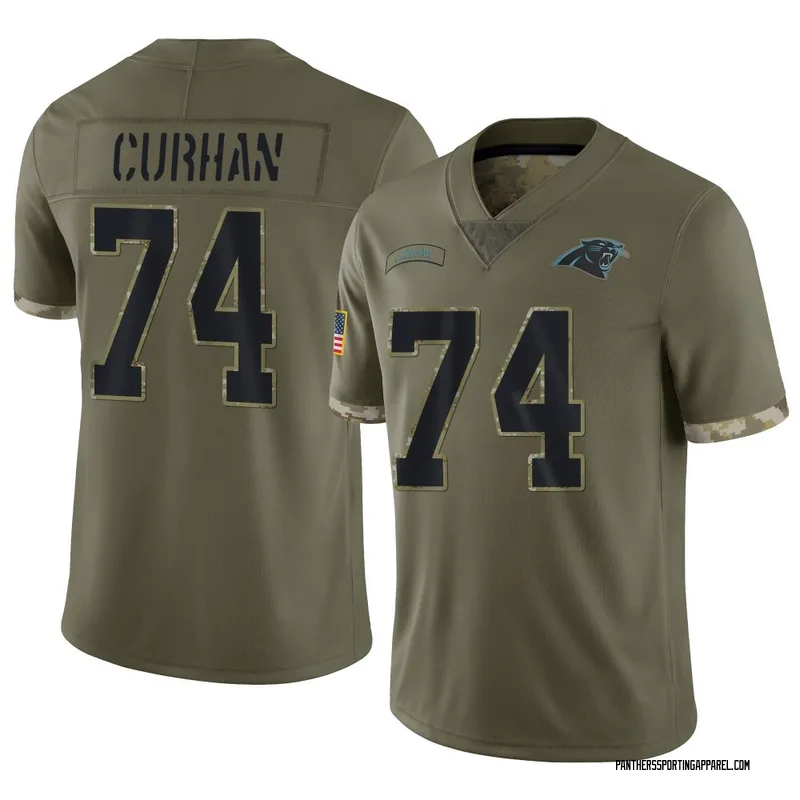 Men's Nike Carolina Panthers Jake Curhan Olive 2022 Salute To Service Jersey - Limited