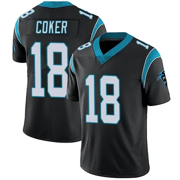 Men's Nike Carolina Panthers Jalen Coker Black Team Color Vapor Untouchable Jersey - Limited