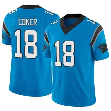 Men's Nike Carolina Panthers Jalen Coker Blue Vapor F.U.S.E. Jersey - Limited