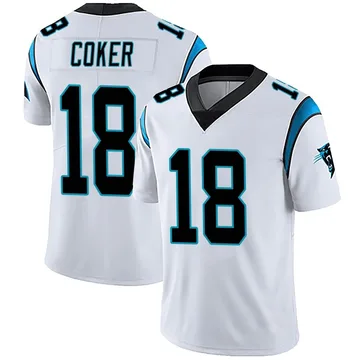 Men's Nike Carolina Panthers Jalen Coker White Vapor Untouchable Jersey - Limited