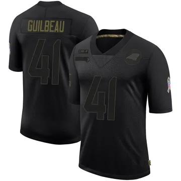Men's Nike Carolina Panthers Jaylon Guilbeau Black 2020 Salute To Service Jersey - Limited