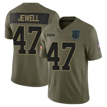 Men's Carolina Panthers Josey Jewell Olive 2025 Salute to Service Jersey - Limited