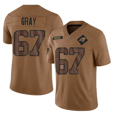 Men's Nike Carolina Panthers Joshua Gray Brown 2023 Salute To Service Jersey - Limited