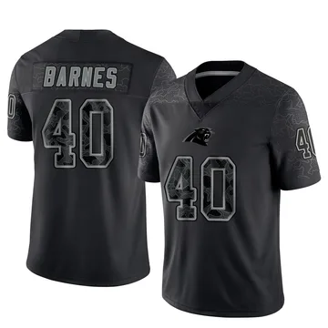 Men's Nike Carolina Panthers Krys Barnes Black Reflective Jersey - Limited