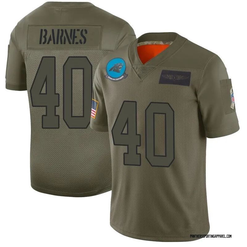 Men's Nike Carolina Panthers Krys Barnes Camo 2019 Salute to Service Jersey - Limited