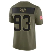 Men's Nike Carolina Panthers LaBryan Ray Olive 2025 Salute to Service Jersey - Limited