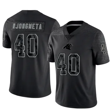 Men's Nike Carolina Panthers Maema Njongmeta Black Reflective Jersey - Limited