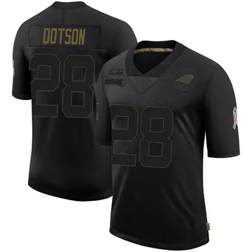 Men's Nike Carolina Panthers Mello Dotson Black 2020 Salute To Service Jersey - Limited