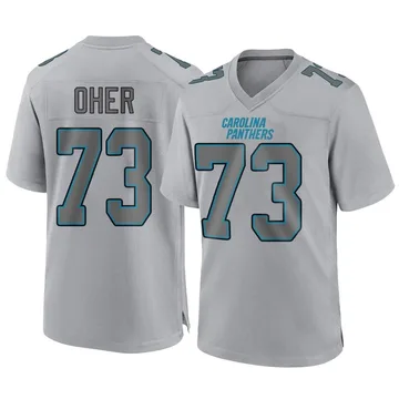 Men's Carolina Panthers Michael Oher Gray Atmosphere Fashion Jersey - Game