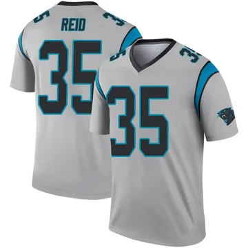 Men's Nike Carolina Panthers Michael Reid Inverted Silver Jersey - Legend