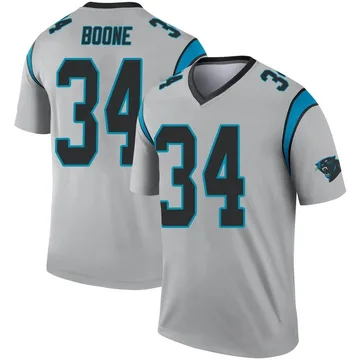 Men's Nike Carolina Panthers Mike Boone Inverted Silver Jersey - Legend