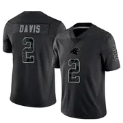 Men's Nike Carolina Panthers Miles Davis Black Reflective Jersey - Limited